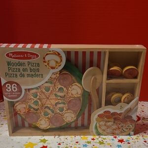 Melissa & Doug Wooden Pizza Party Play Set 2024 New 36 Pieces